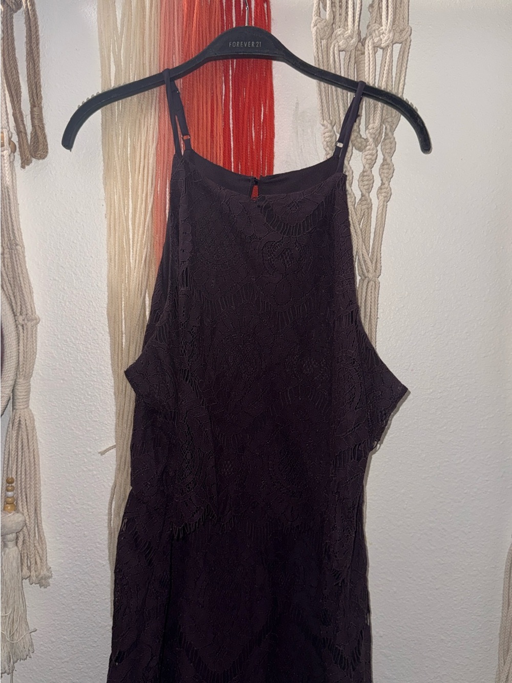 Plum Lace Halter Slip Dress